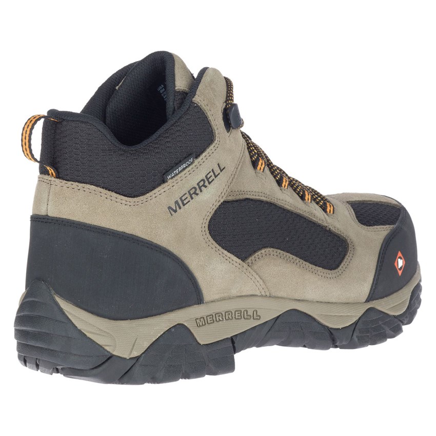 Bottes de Securite Merrell Moab Onset Mid Waterproof Comp Toe Vert Olive/Noir Homme | Z.I.VKGT